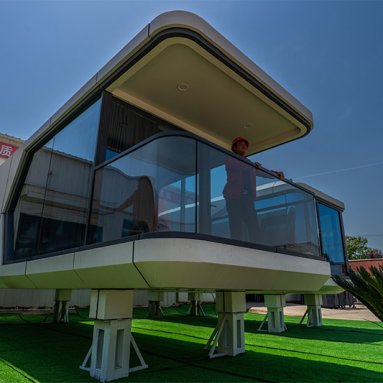 Prefab Houses Capsule Concept With Whole Set Kitchen Cabinet Inside Container House