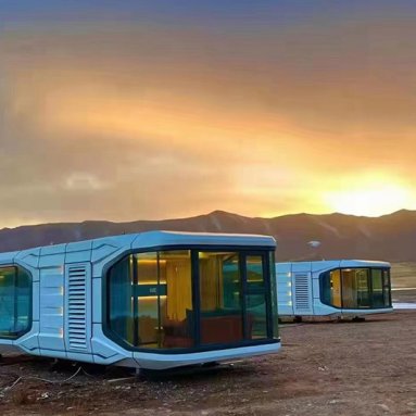 Smart Mobile Home With Terrace Bed Bathroom Ai Voice Smart Home Capsule Pod Tiny Holiday House Boat